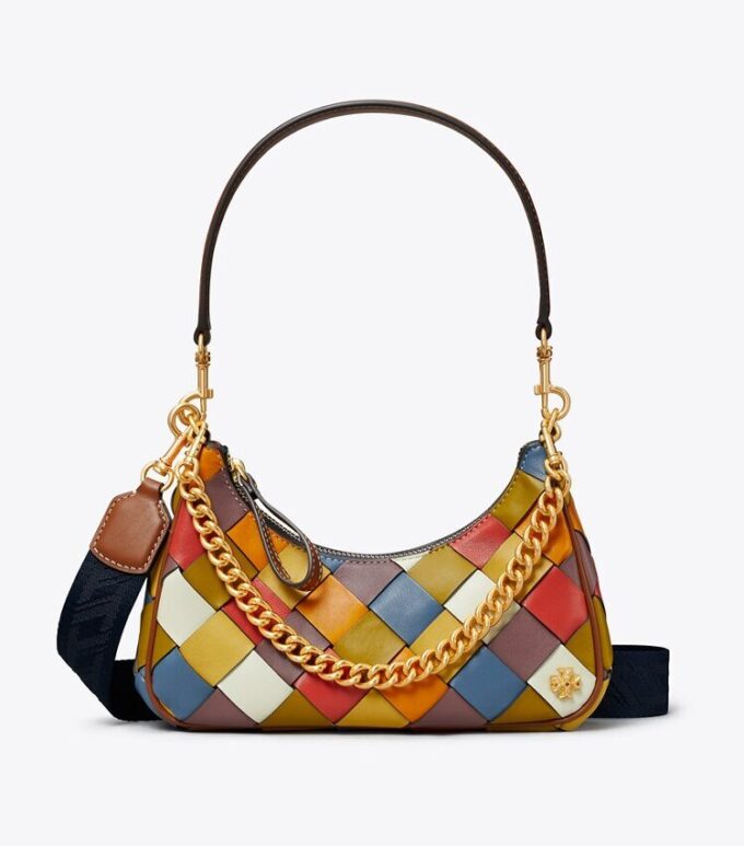 151 Mercer Woven Small Crescent Bag