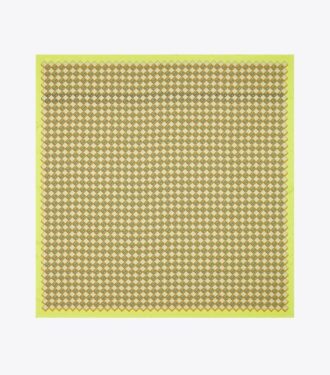 3d Checkered Logo Double-Sided Oversized Silk Square Scarf