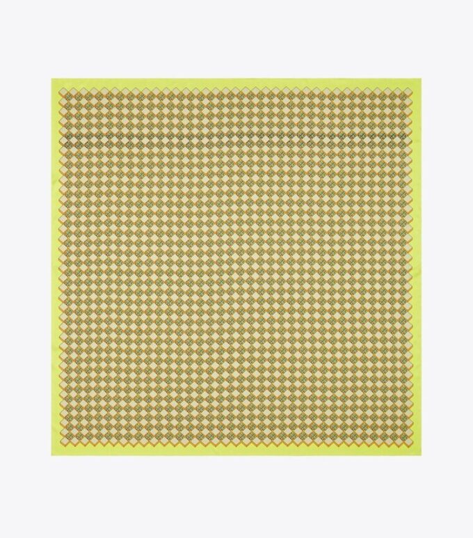 3d Checkered Logo Double-Sided Oversized Silk Square Scarf
