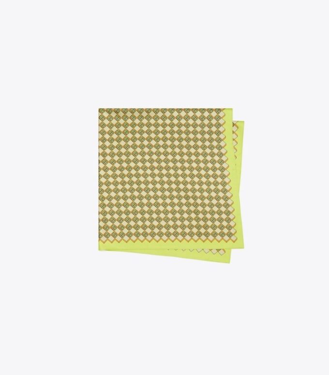 3d Checkered Logo Double-Sided Oversized Silk Square Scarf