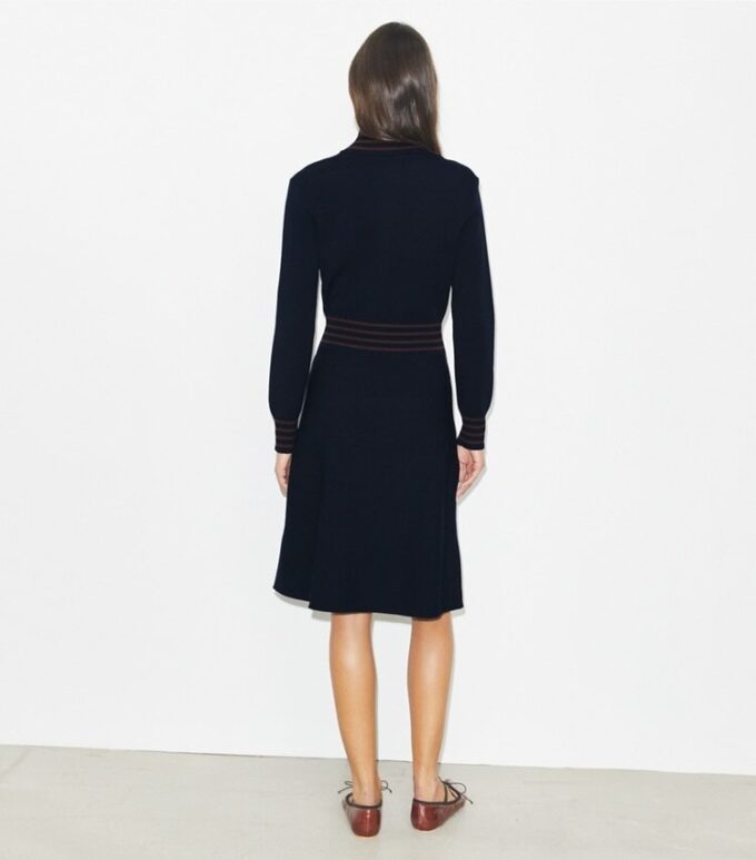A-Line Turtleneck Zip Dress
