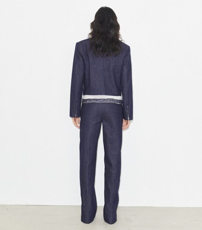 Ankle-Zip Cotton Jeans