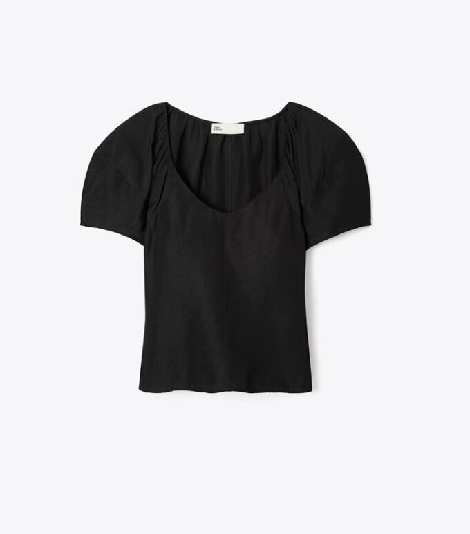 Balloon Sleeve Viscose Top