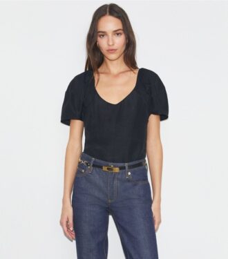 Balloon Sleeve Viscose Top