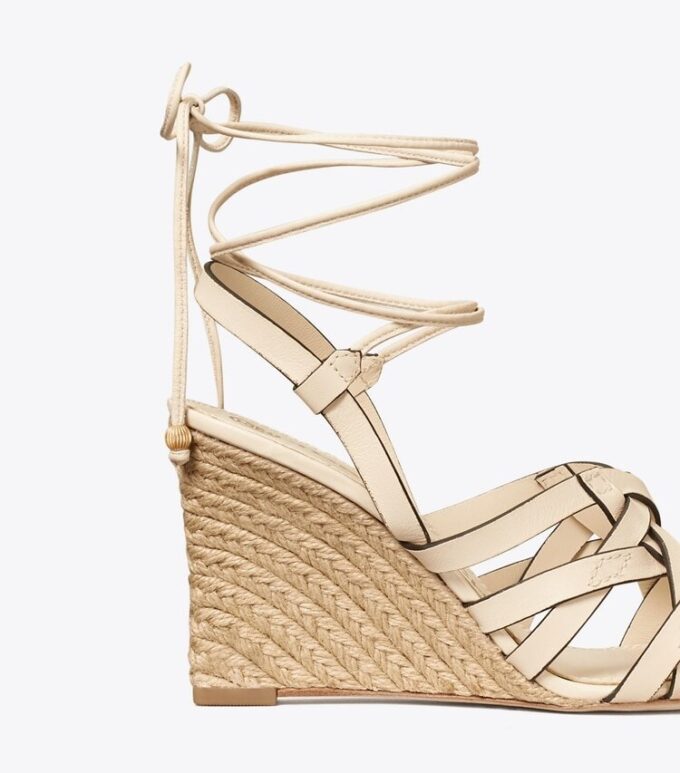 Basket-Weave Espadrille Wedge