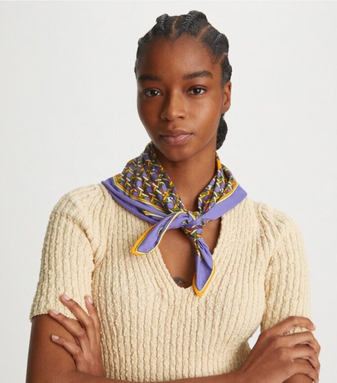 Basket-Weave Logo Jersey Neckerchief