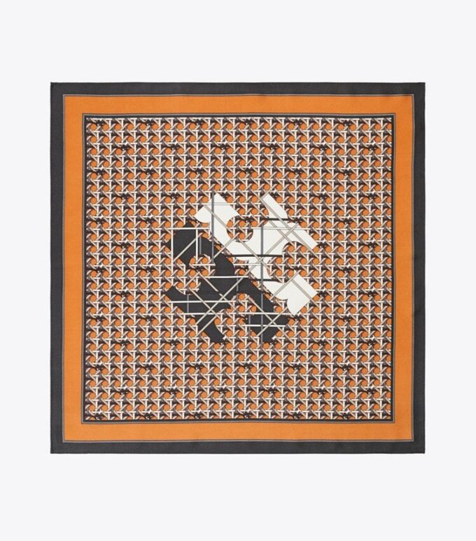 Basket-Weave Logo Silk Neckerchief
