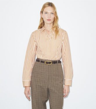 Bell-Sleeve Cotton Shirt
