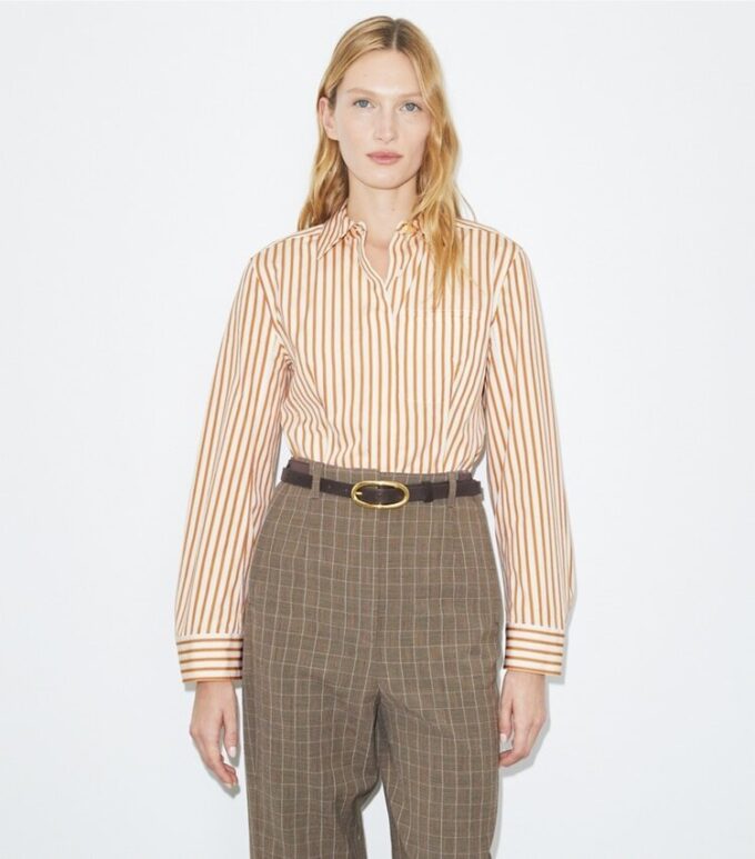 Bell-Sleeve Cotton Shirt
