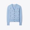 Birdie-Embroidered Cashmere Cardigan