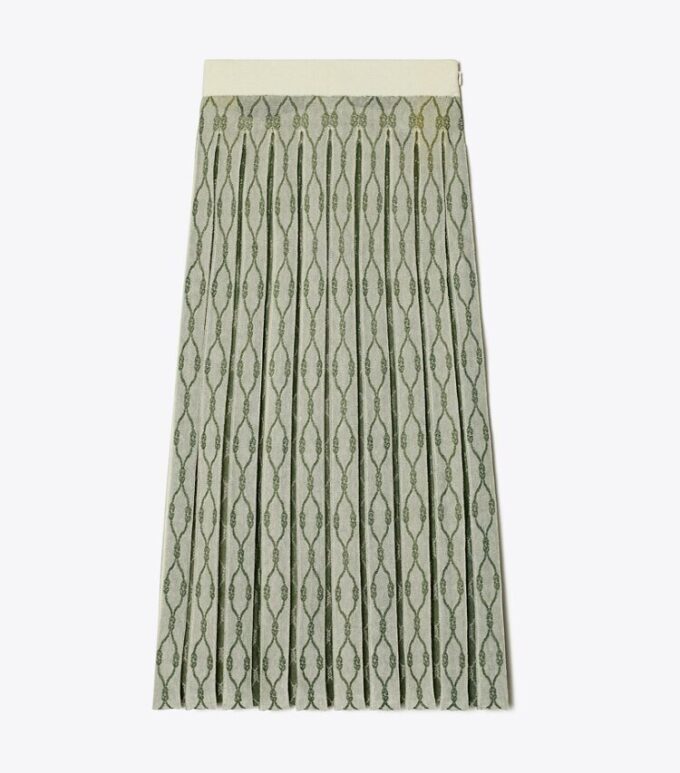 Box Pleated Jacquard Skirt