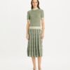 Box Pleated Jacquard Skirt