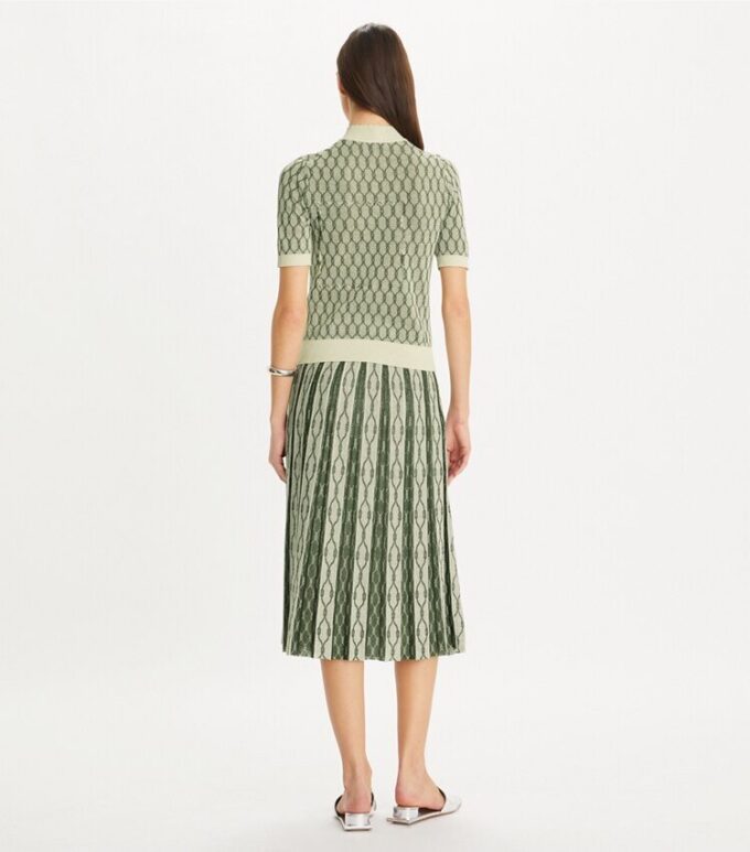 Box Pleated Jacquard Skirt