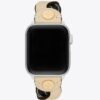Braided Band For Apple Watch®, Cream/Black Leather, 38 Mm – 40 Mm