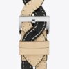 Braided Band For Apple Watch®, Cream/Black Leather, 38 Mm – 40 Mm