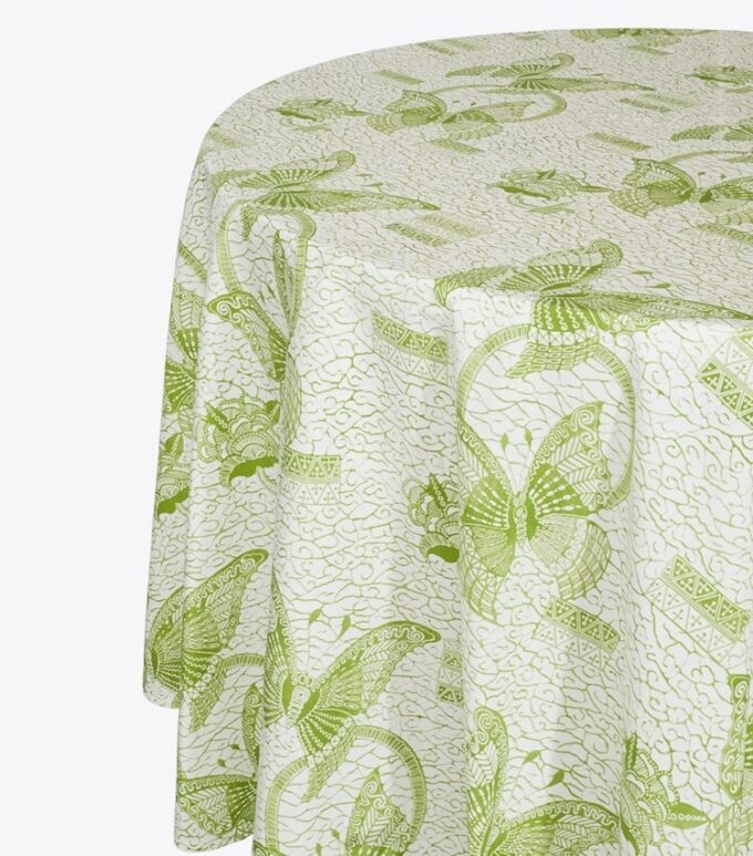 Butterfly Batik Round Tablecloth, 108″