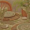 Butterfly Batik Round Tablecloth, 108″