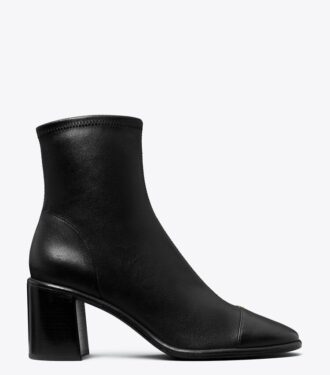 Cap-Toe Heeled Ankle Boot