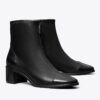 Cap-Toe Low-Heel Ankle Boot