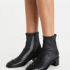 Cap-Toe Low-Heel Ankle Boot