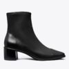 Cap-Toe Low-Heel Ankle Boot