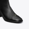 Cap-Toe Low-Heel Ankle Boot