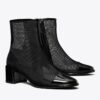 Cap-Toe Low Heeled Ankle Boot