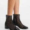 Cap-Toe Low Heeled Ankle Boot