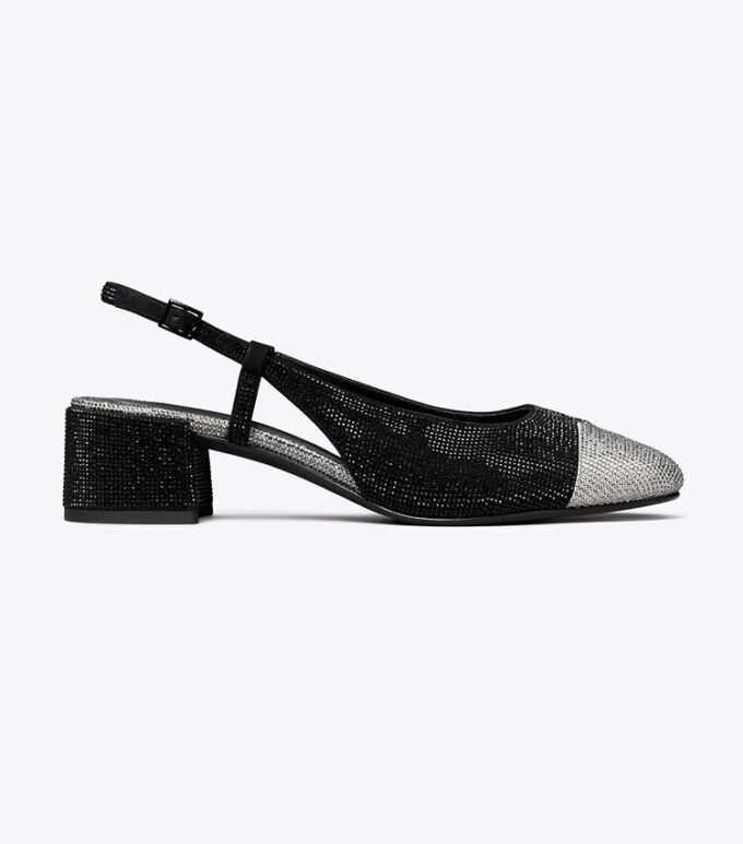 Cap-Toe Pavé Slingback