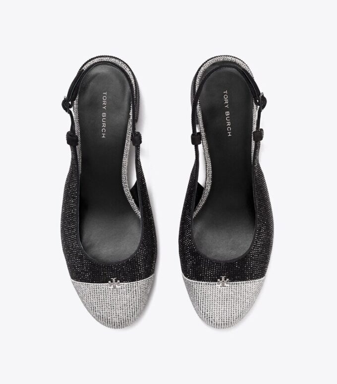 Cap-Toe Pavé Slingback