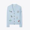 Cashmere Embroidered Golf Cardigan