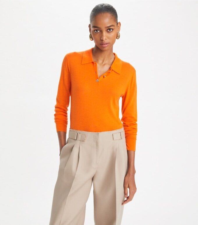 Cashmere Long-Sleeve Polo