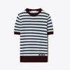 Cashmere Striped Short-Sleeve Tennis Sweater