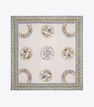 Ceramic Plate Embroidered Oversized Square Scarf