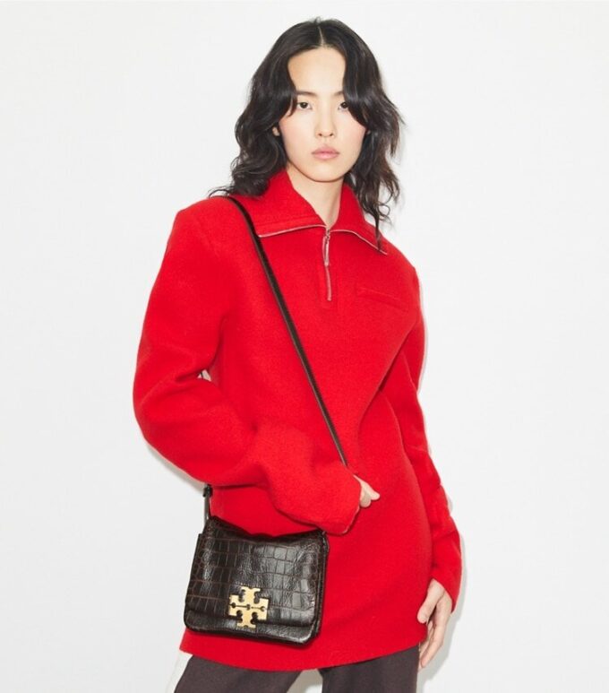 Charlie Croc-Embossed Shoulder Bag