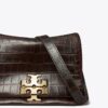 Charlie Croc-Embossed Shoulder Bag
