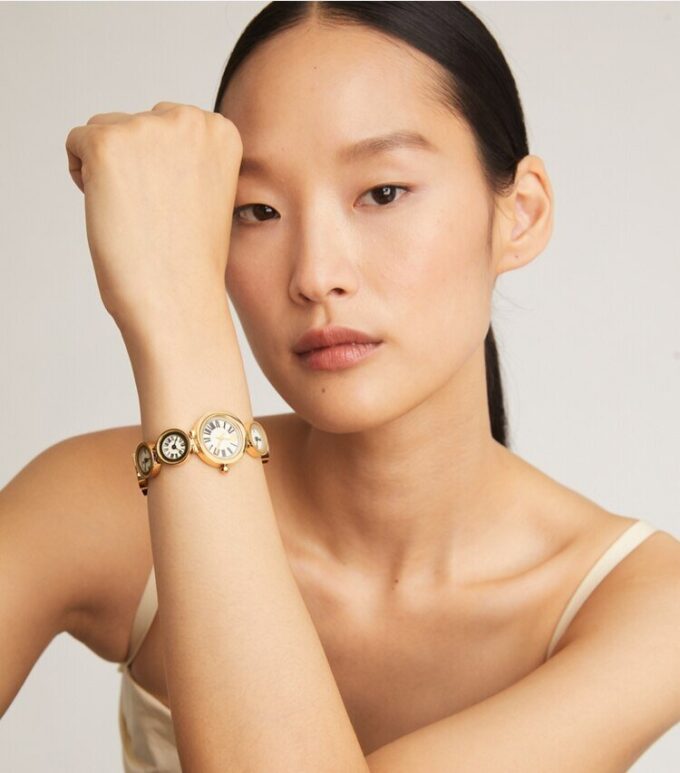 Clock Watch, Gold-Tone Stainless Steel