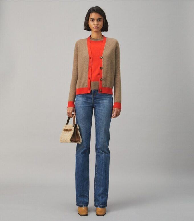 Colorblock Cashmere Cardigan