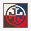 Colorblock Logo Silk Square