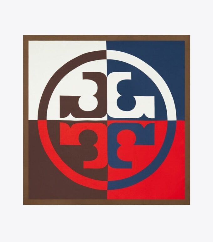 Colorblock Logo Silk Square