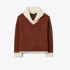 Contrast Collar Wool Sweater
