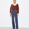 Contrast Collar Wool Sweater