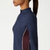 Contrast Piped Half-Zip Pullover
