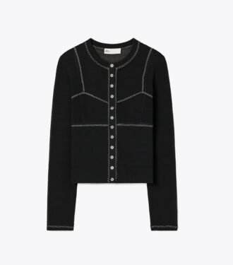 Cotton And Nylon Mesh Cardigan