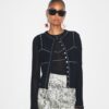 Cotton And Nylon Mesh Cardigan