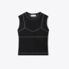 Cotton And Nylon Mesh Top
