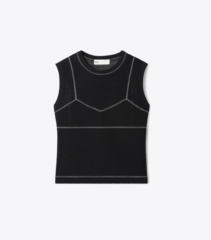 Cotton And Nylon Mesh Top