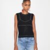 Cotton And Nylon Mesh Top
