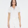 Cotton Logo Lace Polo Top