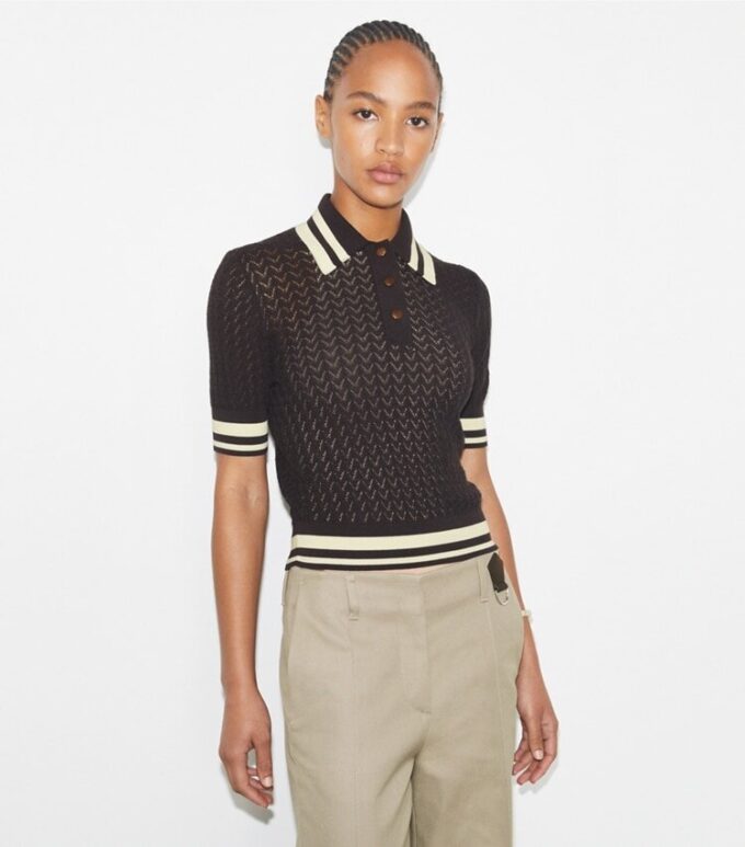 Cotton Pointelle Polo Cotton Pointelle Polo